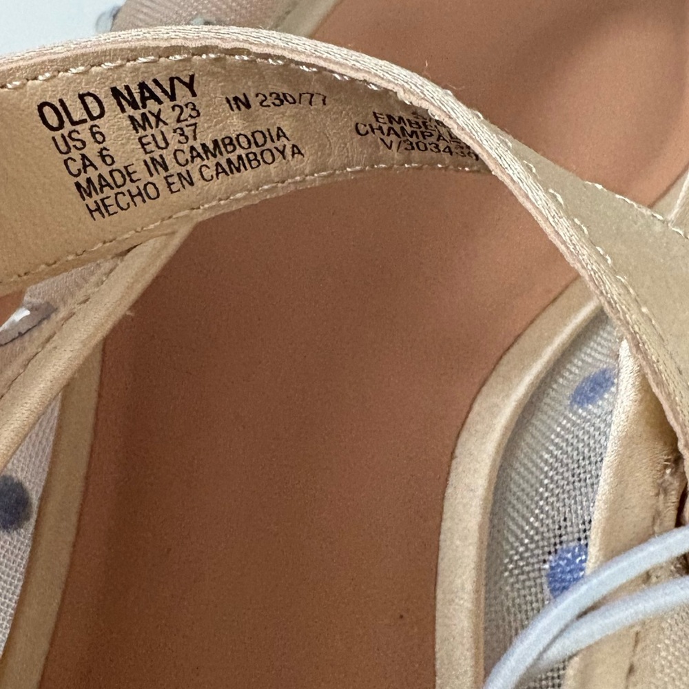 Old navy mesh embellished ballerina Mary Jane Flats woman sz 6 - Picture 4 of 8